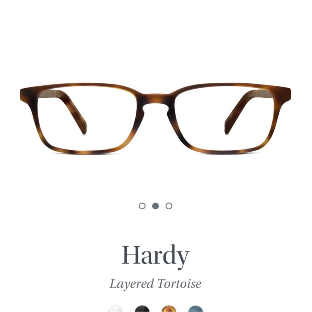 The Hardy frame glasses by Warby Parker in Layered Tortoise
